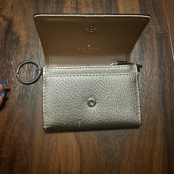 EUC Kate Spade Metallic Pink Keychain Wallet - Picture 5 of 7